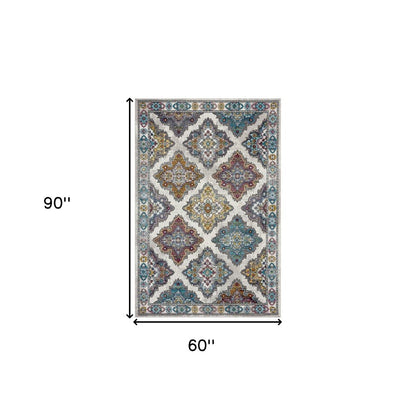 5' X 8' Blue Area Rug