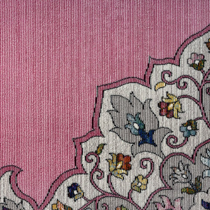 8' X 10' Pink Traditional Medallion Area Rug