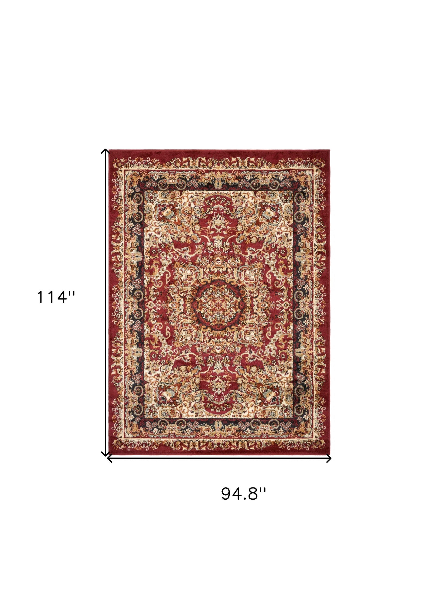 5' X 7' Red Royal Medallion Area Rug