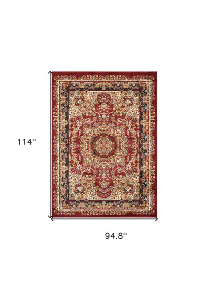 5' X 7' Red Royal Medallion Area Rug