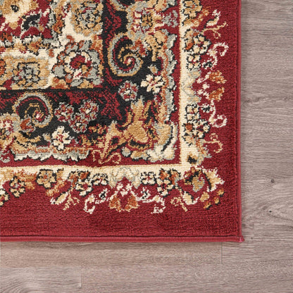 5' X 7' Red Royal Medallion Area Rug