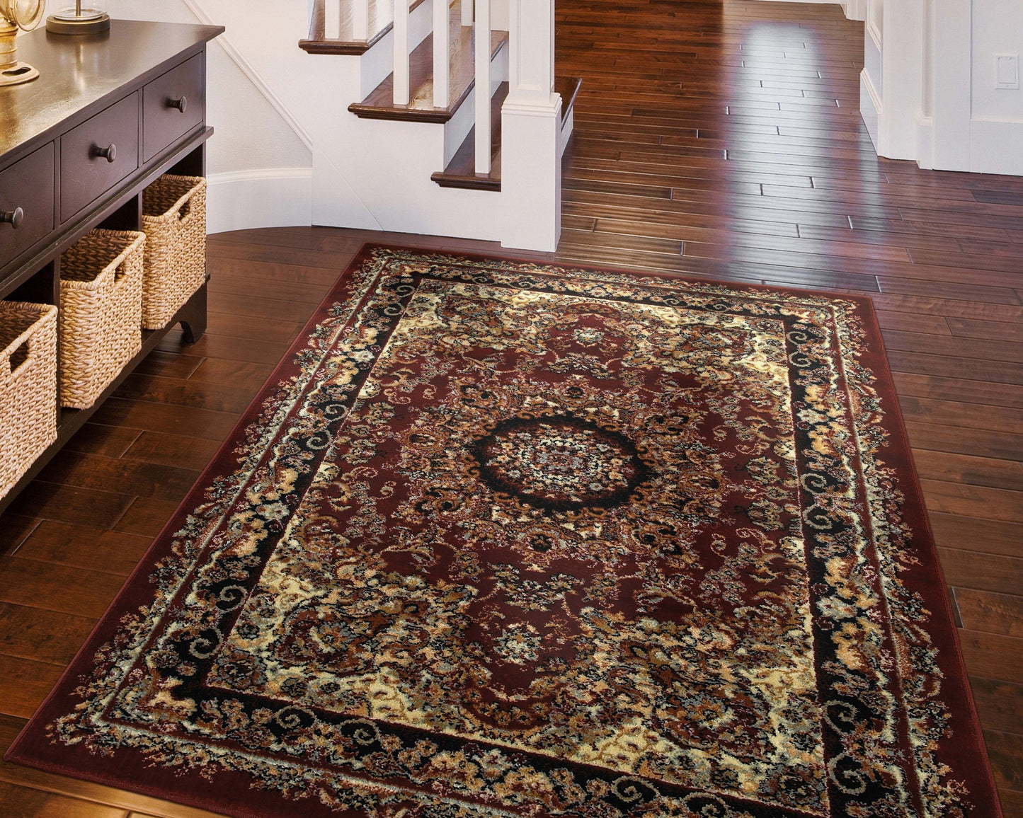 5' X 7' Red Royal Medallion Area Rug