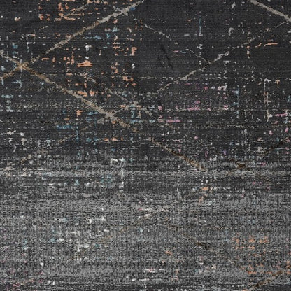 5' X 8' Distressed Black Abstract Area Rug