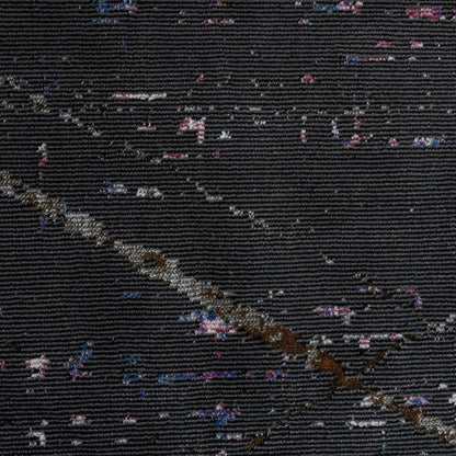 5' X 8' Distressed Black Abstract Area Rug