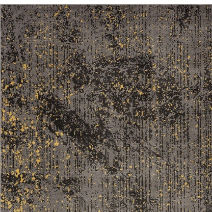 5' X 8' Gray and Yellow Abstract Sprinkle Area Rug