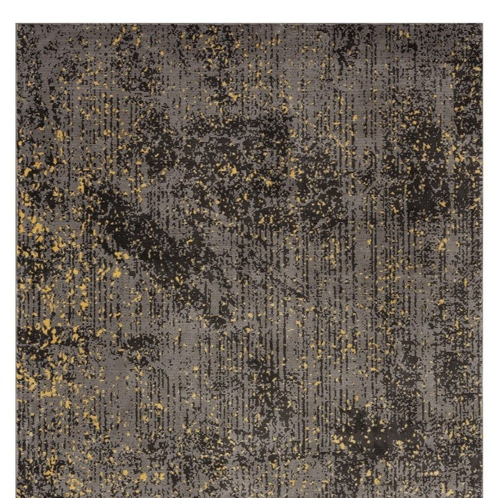 8' X 10' Gray and Yellow Abstract Sprinkle Area Rug