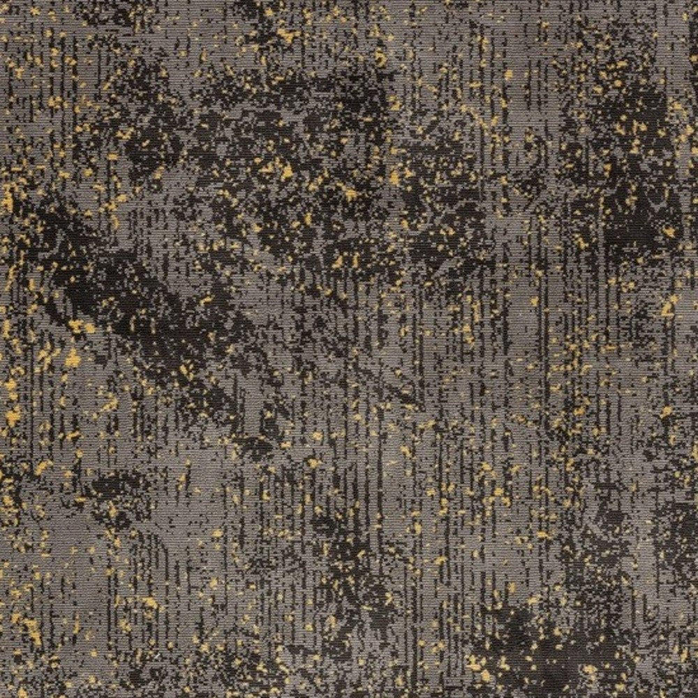 5' X 8' Gray and Yellow Abstract Sprinkle Area Rug