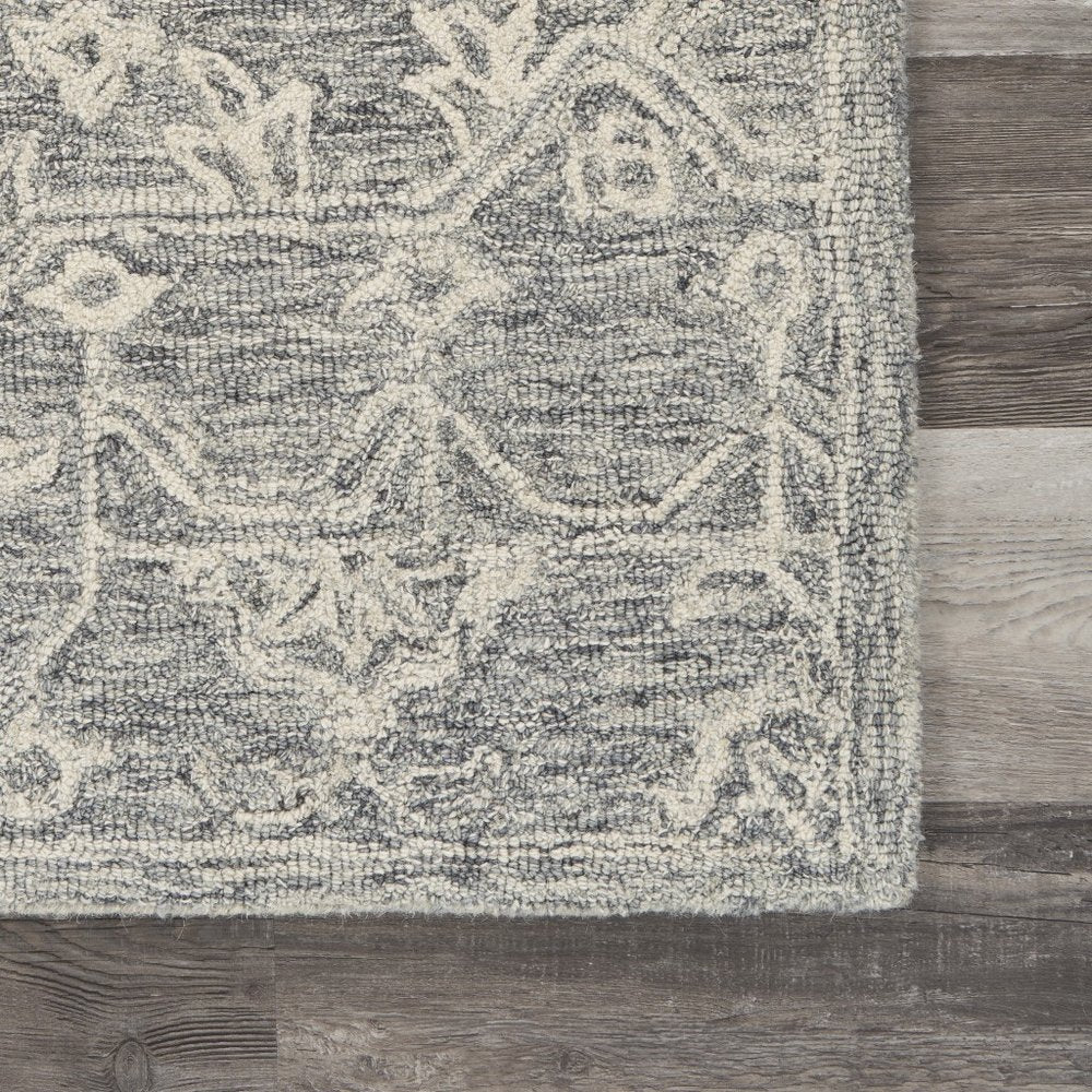 5' X 7' Gray Floral Finesse Area Rug