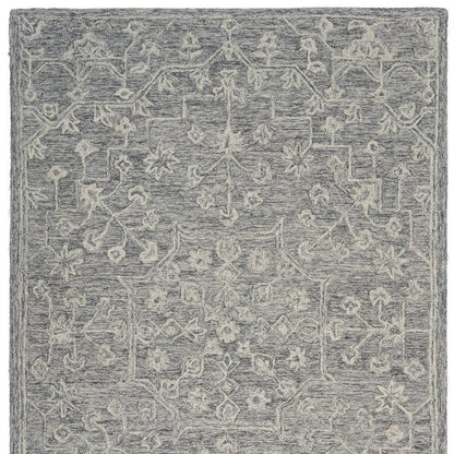 5' X 7' Gray Floral Finesse Area Rug
