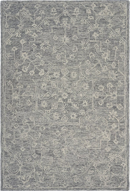 5' X 7' Gray Floral Finesse Area Rug
