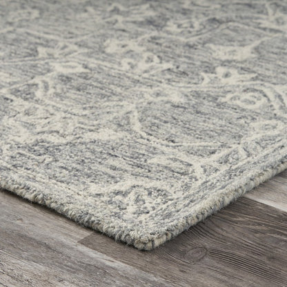 5' X 7' Gray Floral Finesse Area Rug