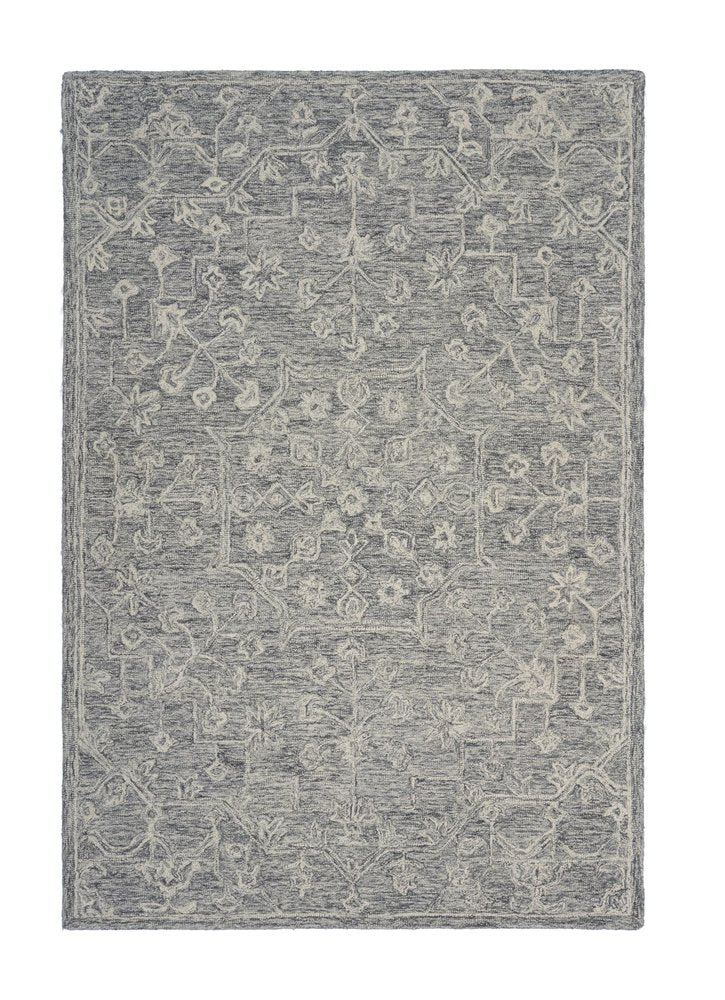 3' x 5' Gray Floral Finesse Area Rug