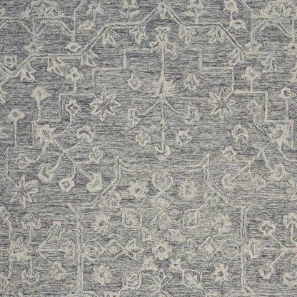 5' X 7' Gray Floral Finesse Area Rug