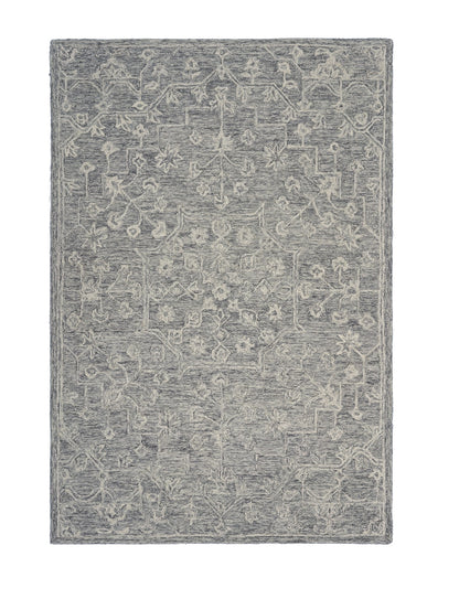 7' x 9' Gray Floral Finesse Area Rug