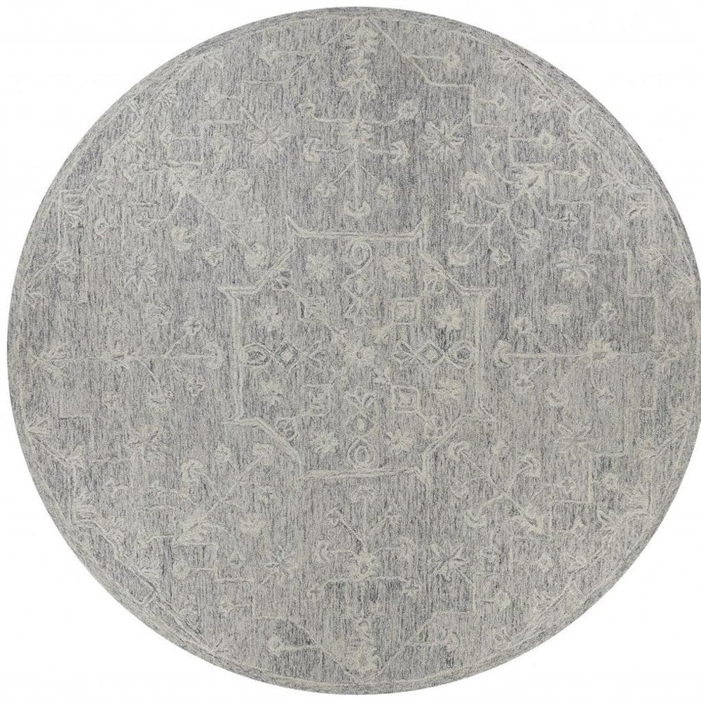 3' x 5' Gray Floral Finesse Area Rug