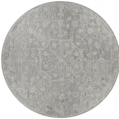 3' x 5' Gray Floral Finesse Area Rug