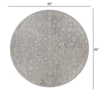 7' x 9' Gray Floral Finesse Area Rug