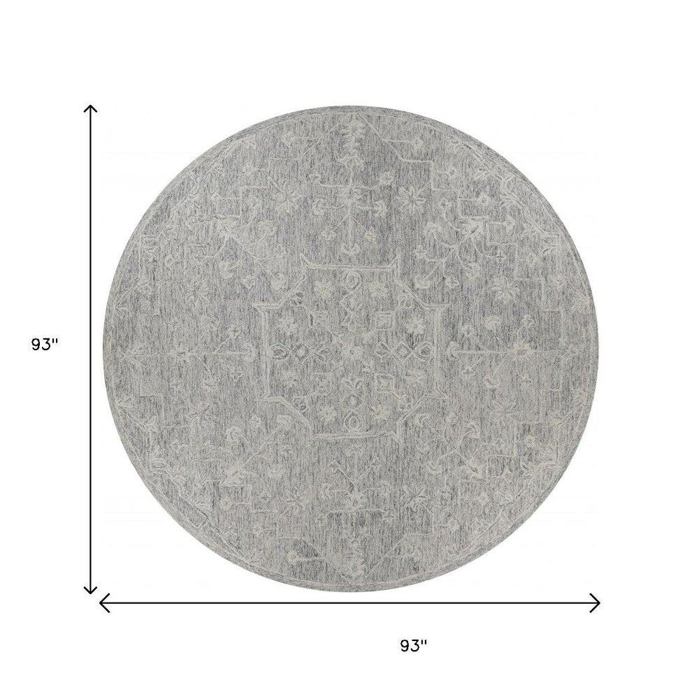 3' x 5' Gray Floral Finesse Area Rug