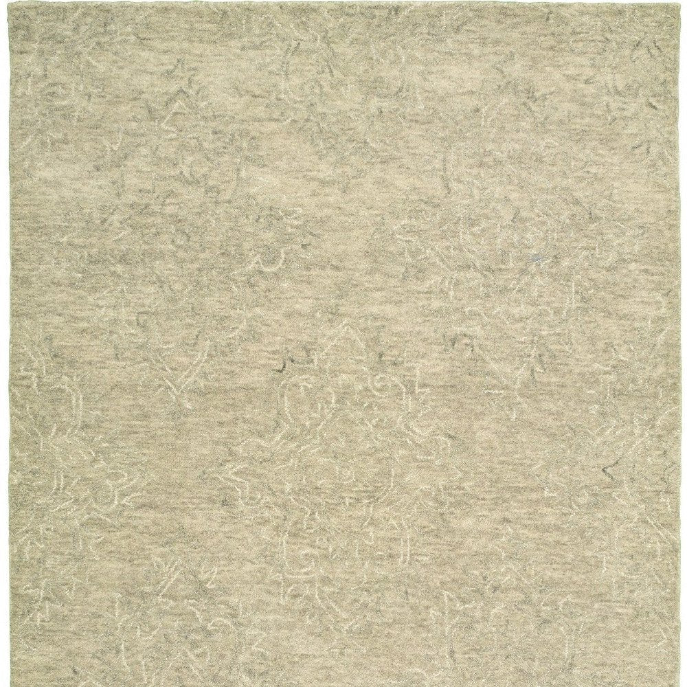 9' X 12' Light Green Floral Paradise Area Rug