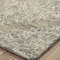 9' X 12' Khaki and White Damask Area Rug
