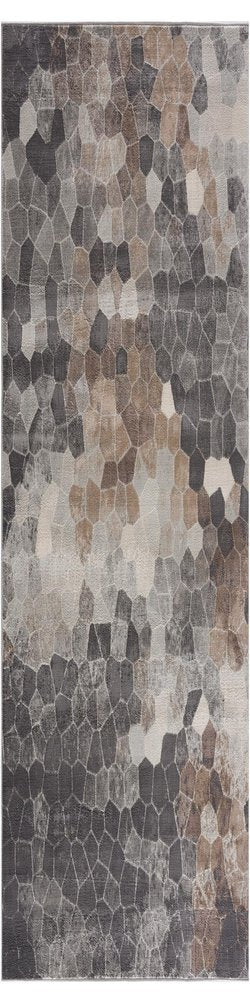 7' X 10' Beige Cobblestone Pattern Area Rug