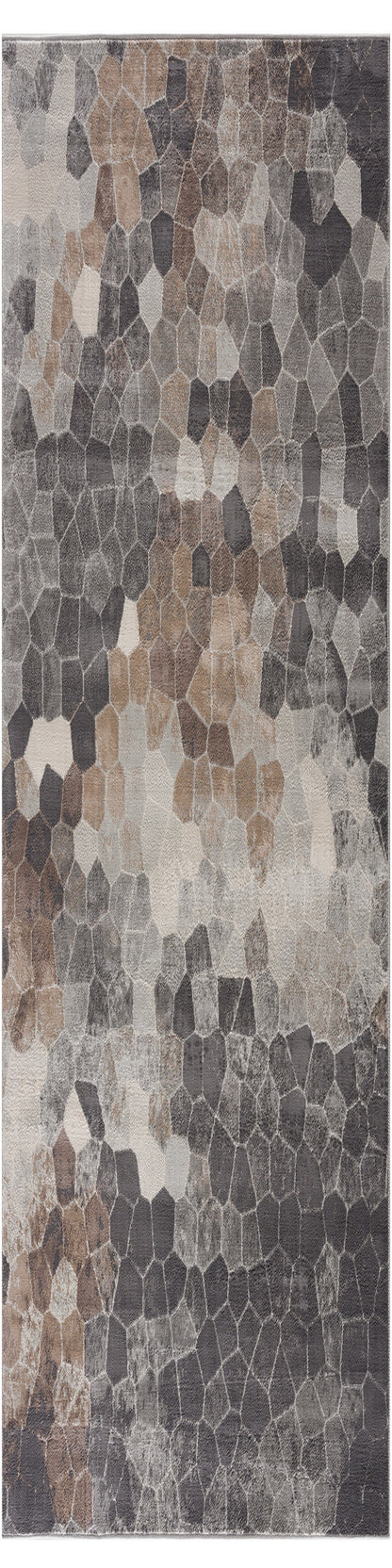 4' X 6' Beige Cobblestone Pattern Area Rug