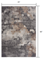 4' X 6' Beige Cobblestone Pattern Area Rug