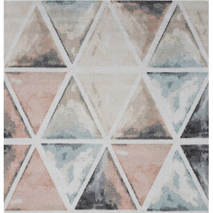 5' X 7' Ivory Watercolored Prism Area Rug