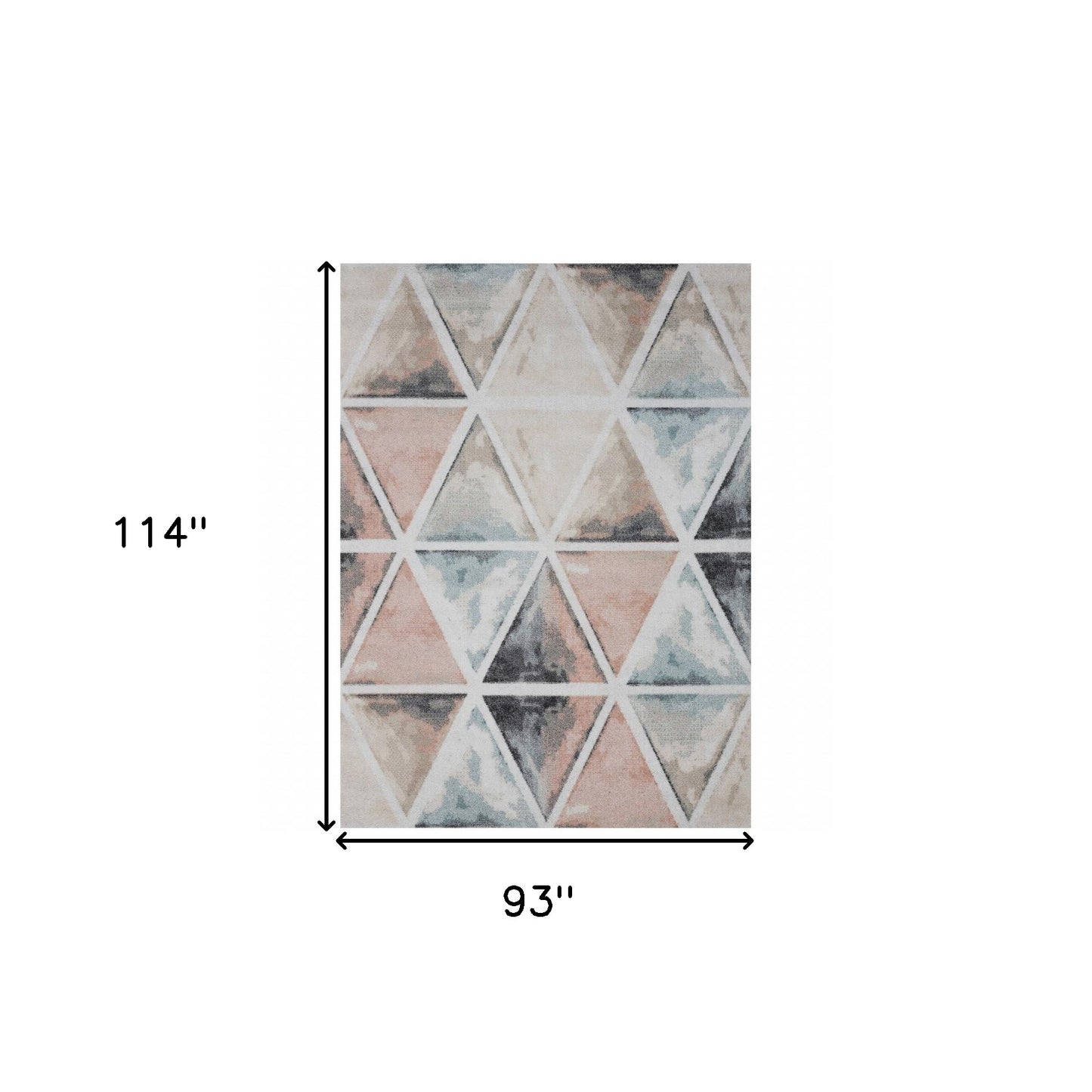 5' X 7' Ivory Watercolored Prism Area Rug