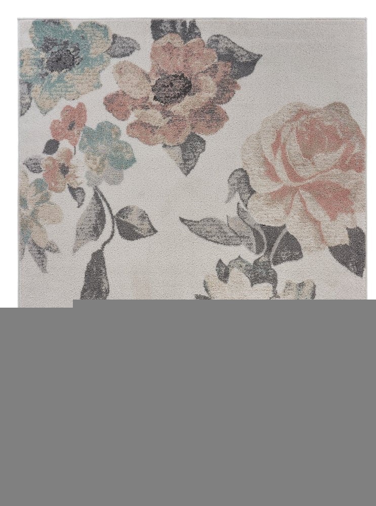 8' X 10' Pink and Ivory Area Rug