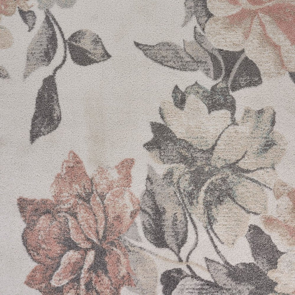 8' X 10' Pink and Ivory Area Rug