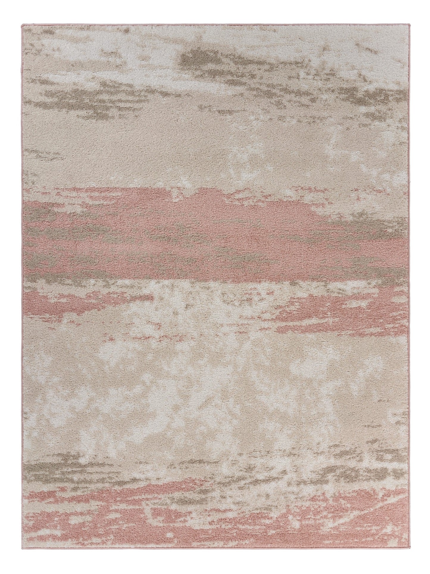 8' X 10' Ivory Beige and Blush Abstract Area Rug