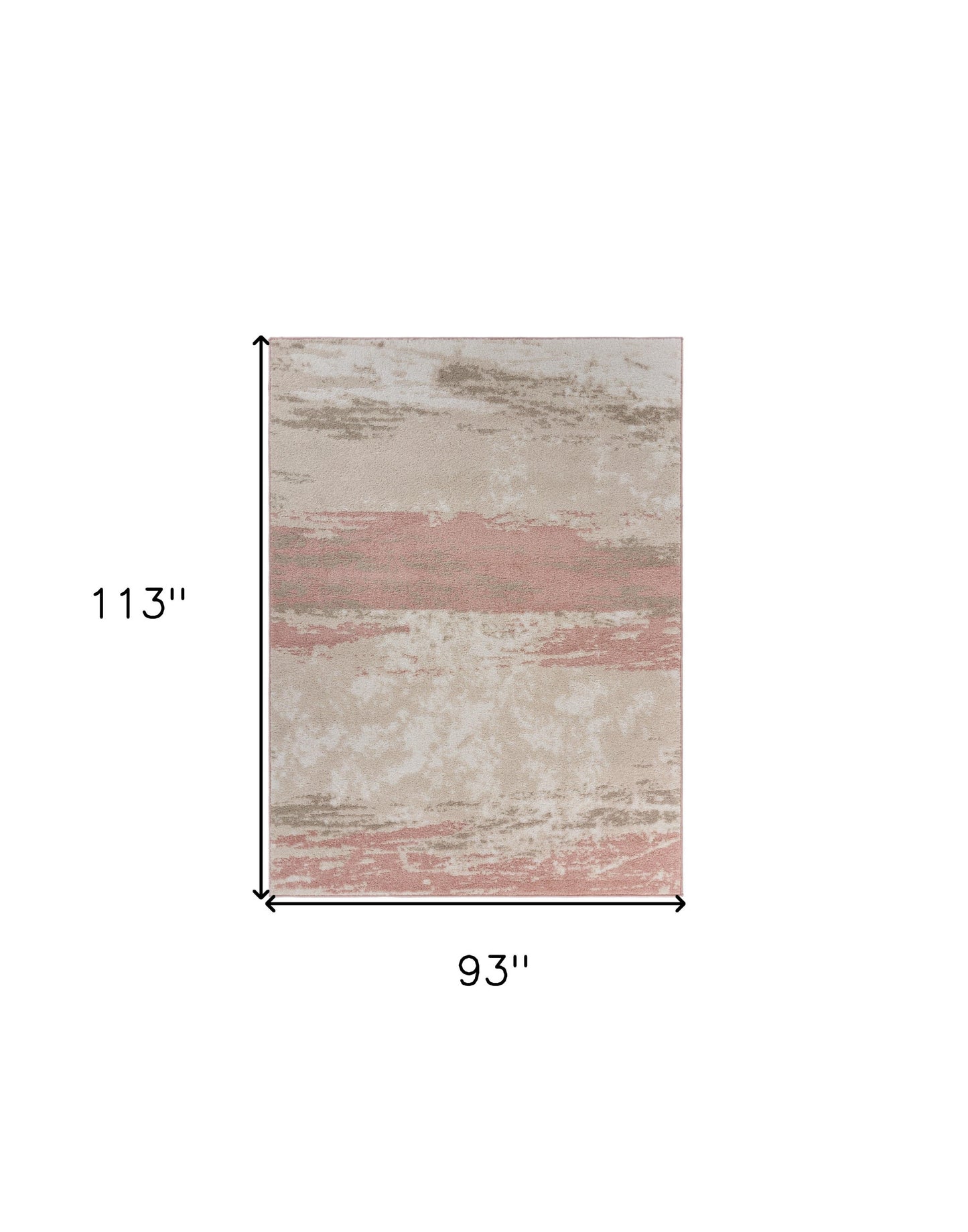 8' X 10' Ivory Beige and Blush Abstract Area Rug