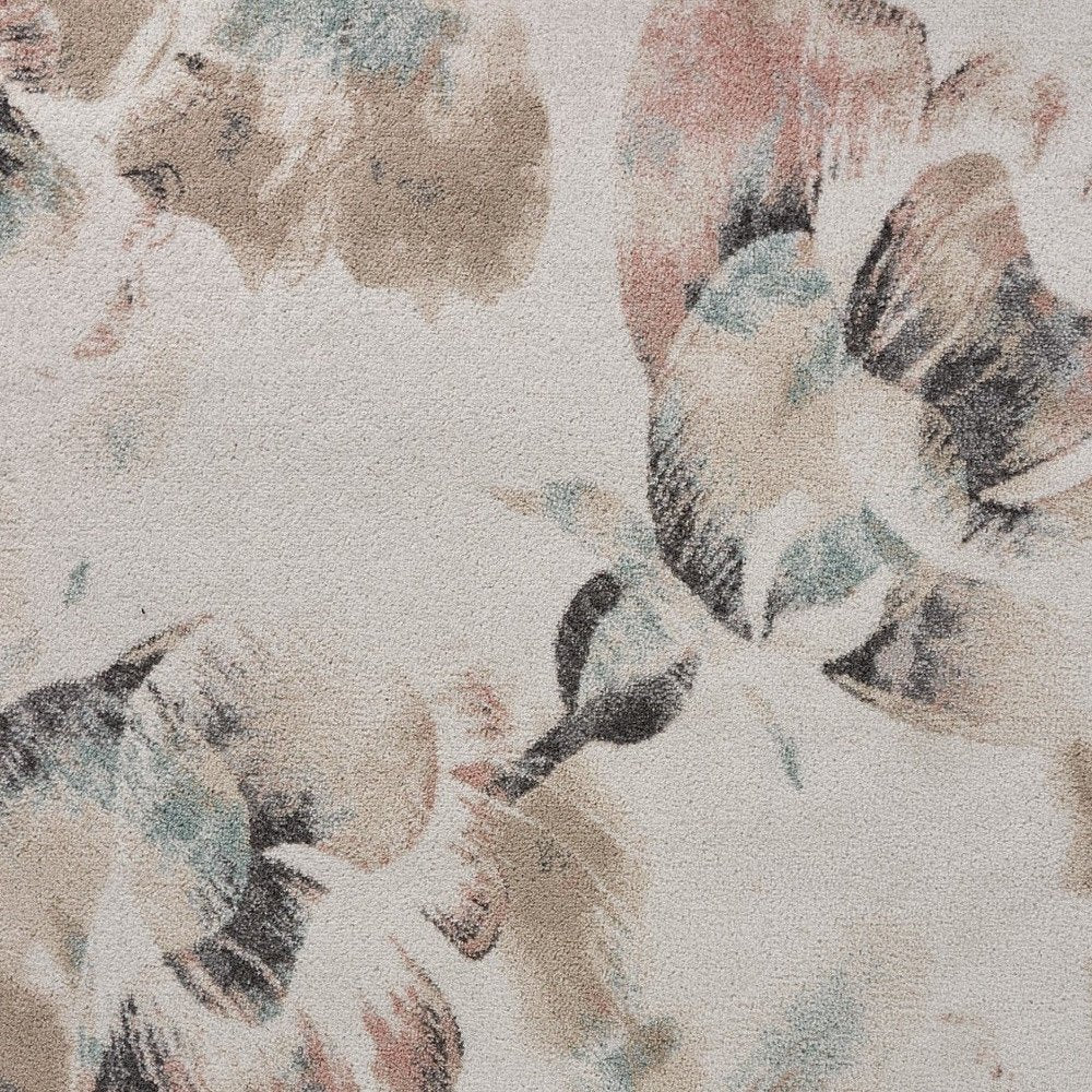 8' X 10' Ivory Soft Floral Artwork Area Rug