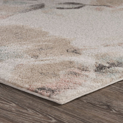 8' X 10' Ivory Soft Floral Artwork Area Rug