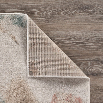 8' X 10' Ivory Soft Floral Artwork Area Rug