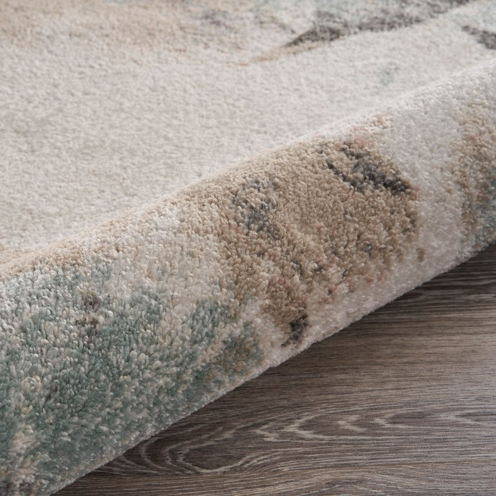 8' X 10' Ivory Soft Floral Artwork Area Rug