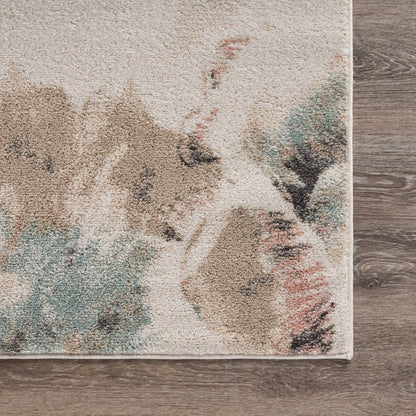 8' X 10' Ivory Soft Floral Artwork Area Rug