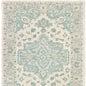 9' X 12' Turquoise and Cream Medallion Area Rug