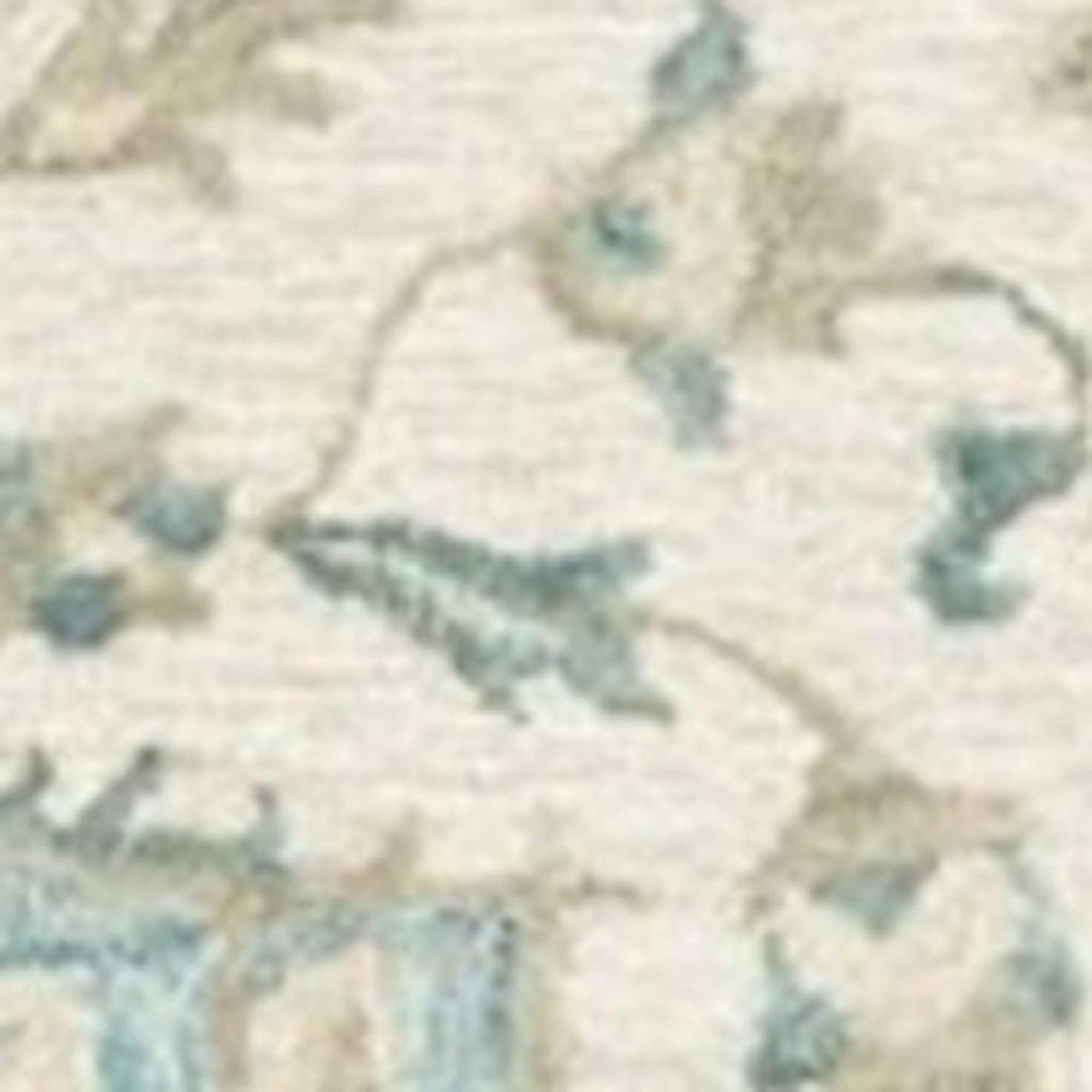 9' X 12' Turquoise and Cream Medallion Area Rug