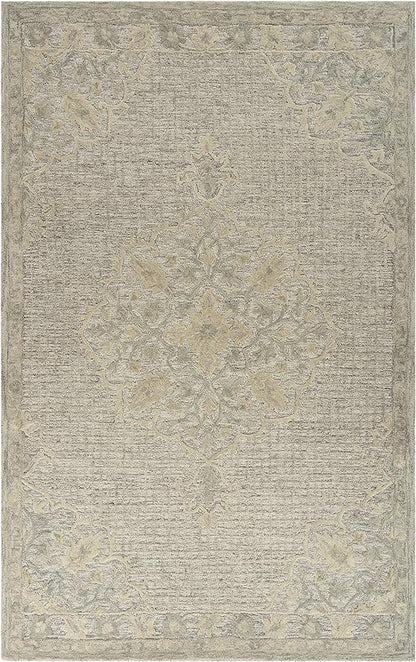 8' X 10' Beige Wool Handmade Area Rug