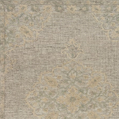 8' X 10' Beige Wool Handmade Area Rug