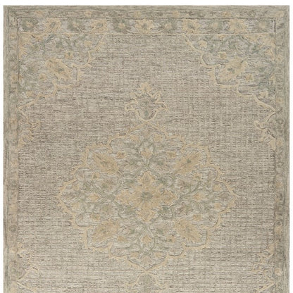 8' X 10' Beige Wool Handmade Area Rug