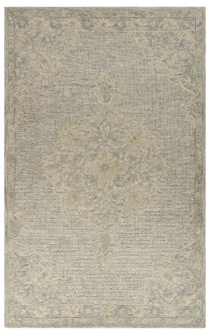9' X 12' Beige Distressed Floral Area Rug