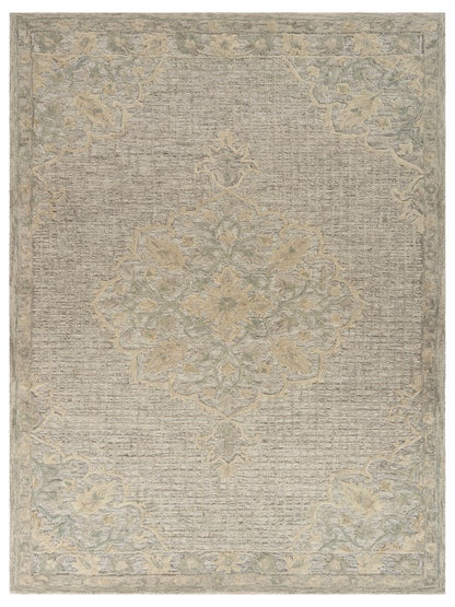 8' X 10' Beige Wool Handmade Area Rug