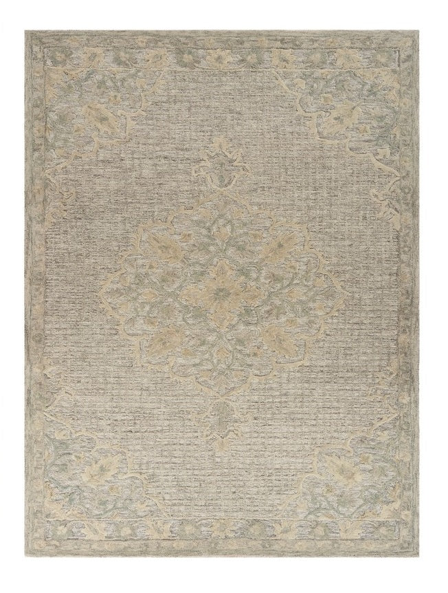 8' X 10' Beige Wool Handmade Area Rug