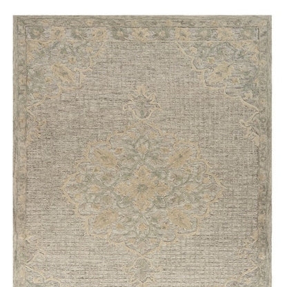 8' X 10' Beige Wool Handmade Area Rug