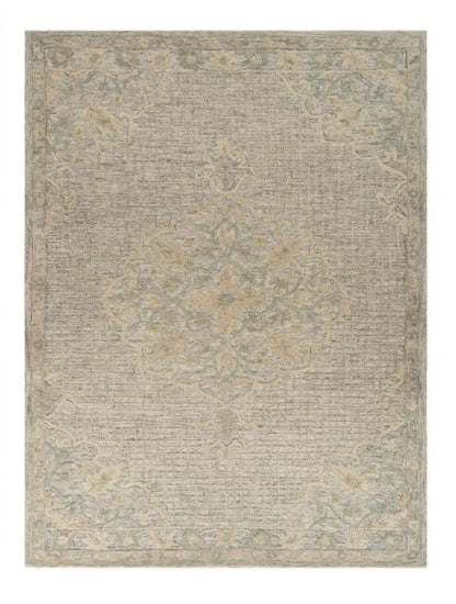 9' X 12' Beige Distressed Floral Area Rug