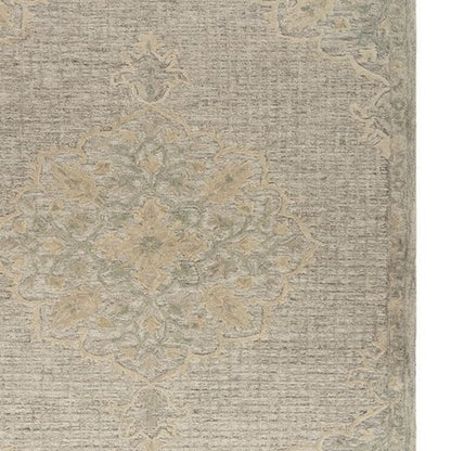 8' X 10' Beige Wool Handmade Area Rug