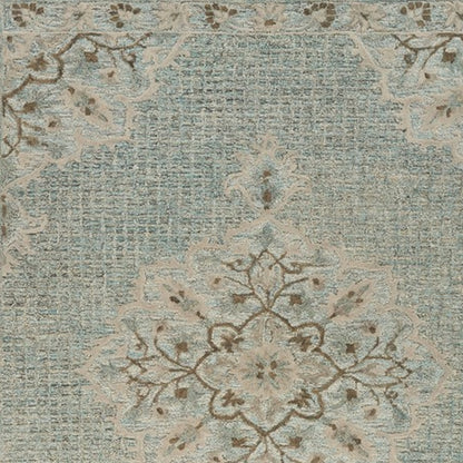 8' X 10' Blue Wool Hand Tufted Area Rug